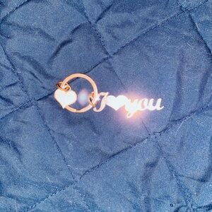 Gold and Silver Heart Keychain